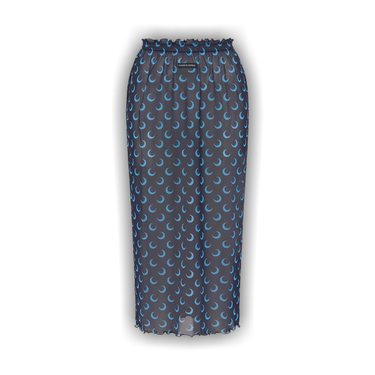 Buy Marine Serre Moon Printed Mesh Midi Skirt 'Navy