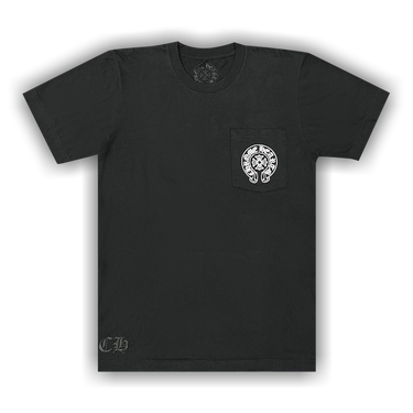 ★Chrome Hearts★Horseshoe Logo Pocket T-Shirt Black★ CHROME HEARTS HORSESHOE LOGO POCKET TEE MADE IN USA SIZE S