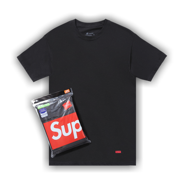 Buy Supreme x Hanes Tagless Tees 3 Pack Black 99HAA23 BLACK GOAT