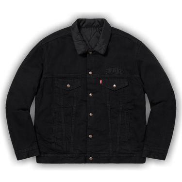 Buy Supreme x Levi s Quilted Reversible Trucker Washed Black FW18J10 WASHED BLACK GOAT CA