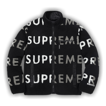 Buy Supreme Reversible Logo Fleece Jacket 'Black' - FW18J79 BLACK