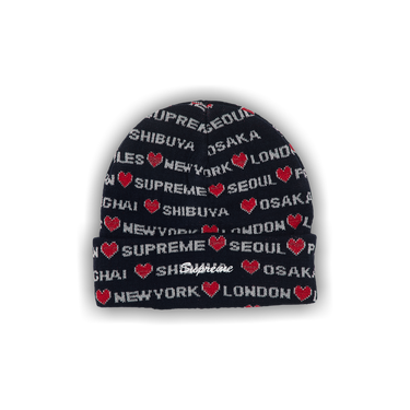 帽子 supreme hearts beanie navy Supreme Hearts Beanie (FW24) - $40