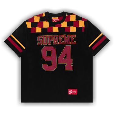 Buy Supreme Patchwork Yoke Football Top 'Black' - FW24KN33