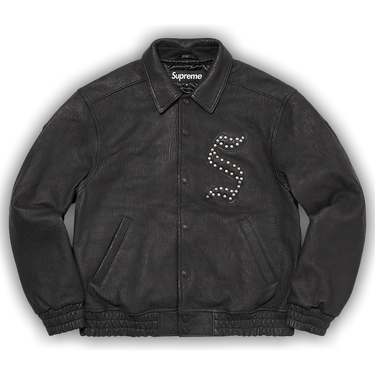 【Supreme】 pebbled leather varsity jacket Buy Supreme Pebbled Leather Varsity Jacket 'Black' - FW21J23 BLACK