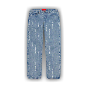 パンツ supreme Stripe Jacquard Regular Jean Supreme Logo Stripe Jacquard Regular Jean (FW20) - $168