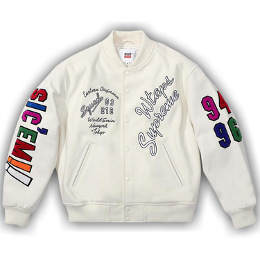 Buy Supreme x WTAPS Varsity Jacket 'White' - FW21J119 WHITE