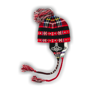Palace x Vivienne Westwood Orb Knit Earflap Beanie Pink/Black - FW24 - US