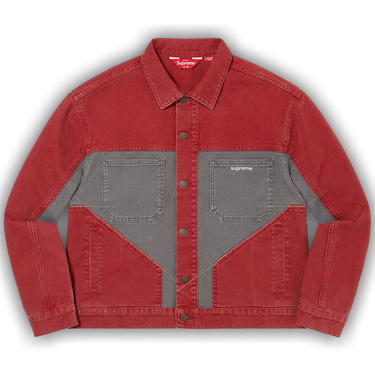 Buy Supreme 2-Tone Paneled Denim Jacket 'Red' - FW22J79 RED | GOAT