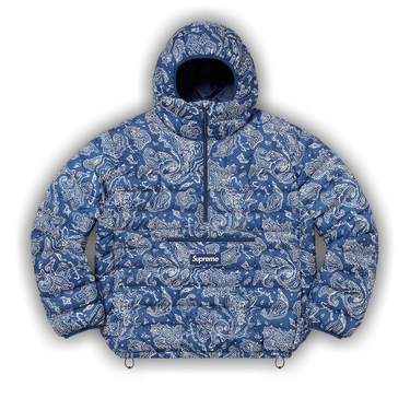 Buy Supreme Micro Down Half Zip Hooded Pullover 'Blue