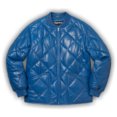 Buy Supreme Quilted Leather Work Jacket 'Royal' - FW22J47