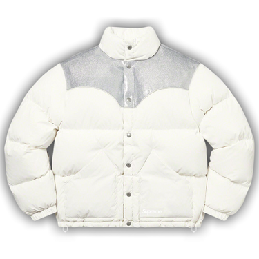 Buy Supreme Glitter Yoke Down Puffer Jacket 'White