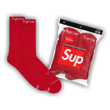 新品 Supreme x Hanes Crew Socks (２足) ピンク Supreme 新品 シュプリーム SUPREME x ヘインズ Hanes Crew