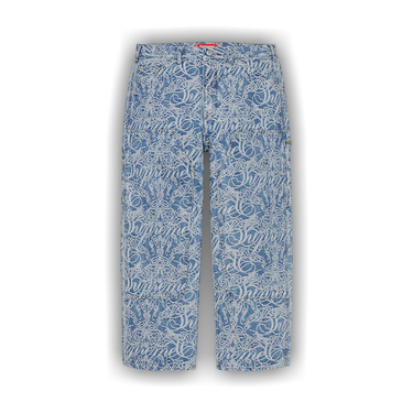Size 30 Supreme Script Jacquard Double Knee Denim Painter Pant 'Washed Blue'