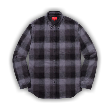 Buy Supreme Shadow Plaid Flannel Shirt 'Black' - FW180118 BLACK | GOAT