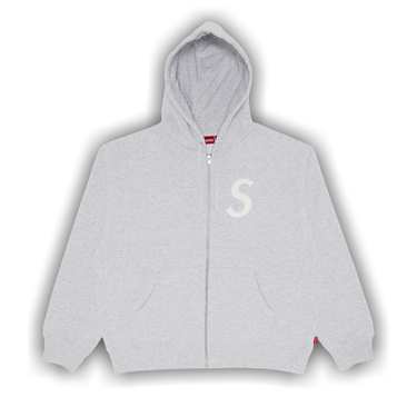 Buy Supreme S Logo Zip Up Hooded Sweatshirt 'Ash Grey