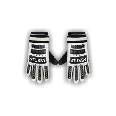 Buy Stussy Leather Bike Gloves 'Black/White' - 138941 BLAC | GOAT
