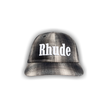 ♡e♡ページ Buy Rhude Logo Flannel 6-Panel Hat 'Black/Grey