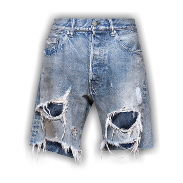 Buy SAINT Mxxxxxx Damage Denim Shorts 