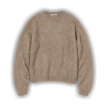 Buy Auralee Brushed Super Kid Mohair Sweater 'Pink/Beige