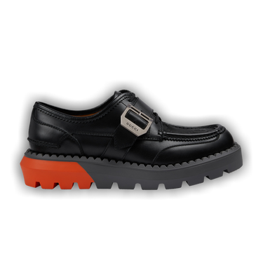 Buy Gucci Lace Up Shoe 'Buckle - Black Orange' - 739868 AABZ0 1000