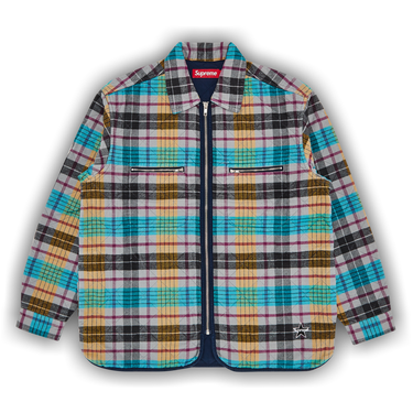 Buy Supreme Quilted Flannel Zip Up Shirt 'Yellow' - FW24S37 YELLOW | GOAT