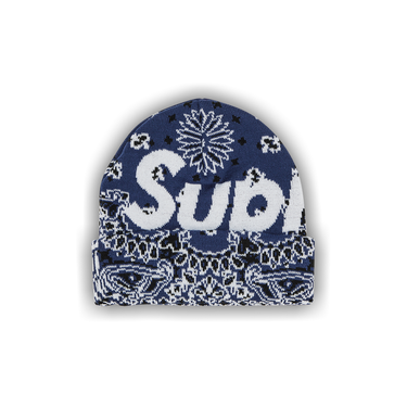 Supreme Big Logo Beanie - Blue Bandana - NEW | eBay
