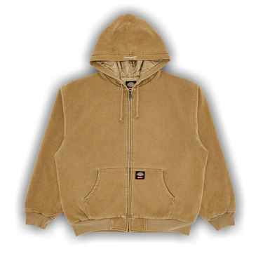 Size xl Supreme x Dickies Quilted Lined Zip Up Hooded Sweatshirt 'Light Tan'