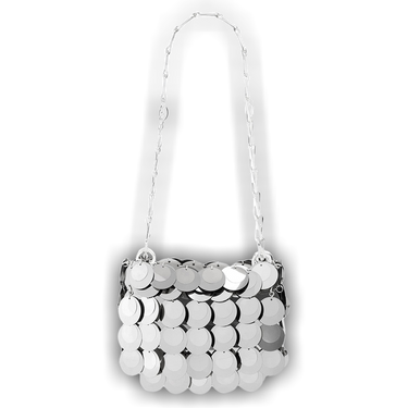 バッグ・カバンその他 RABANNE Woman Mini bag Silver 23ASS0137PLX001 P040 Silver sparkle discs nano bag – Rabanne