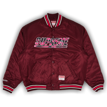Buy Supreme x Mitchell & Ness Camo Logo Varsity Jacket