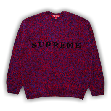 Buy Supreme Contrast Logo Sweater 'Red Mélange' - SS25SK24 RED Buy Supreme Contrast Logo Sweater 'Red Mélange' - SS25SK24 RED
