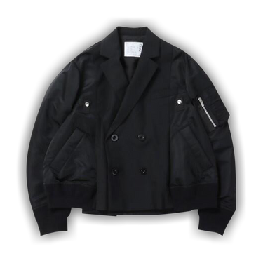 Buy Sacai Suiting x Nylon Twill Jacket 'Black' - 25 07633