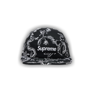 帽子 supreme Floral Jacquard Camp Cap Black Supreme Floral Jacquard Camp Cap Black - メルカリ