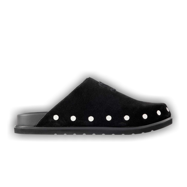 【CELINE】最新作★ Leather-Trimmed Logo スエードミュール CELINE Leather-Trimmed Logo-Embroidered Suede Mules