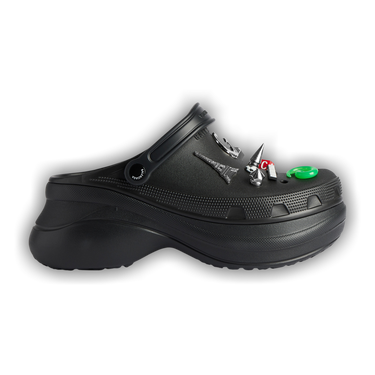 【Balenciaga】CROCS MULE JIBBITZ MAN◆720857W0FOY Balenciaga × Crocs CROCS MULE RUBBER + JIBBITZ MAN | Grailed