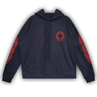 専用 Chrome Hearts Horseshoe Floral Fleece Buy Chrome Hearts Horseshoe Floral Hoodie 'Navy/Red' - 040