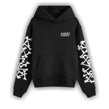 パーカー・フーディ AMIRI FW25 STACKED BONES PRINT HOODIE (AMJYHD1051 BLACK) AMIRI Bones Stacked Lyocell Hoodie | Black | FARFETCH