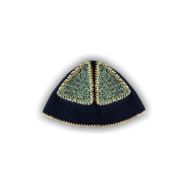 Buy Nicholas Daley Hand Crocheted Bucket Hat 'Navy/Mint' - ND SS25