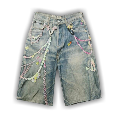 Buy Acne Studios Kawaii Keychains Denim Shorts 'Blue
