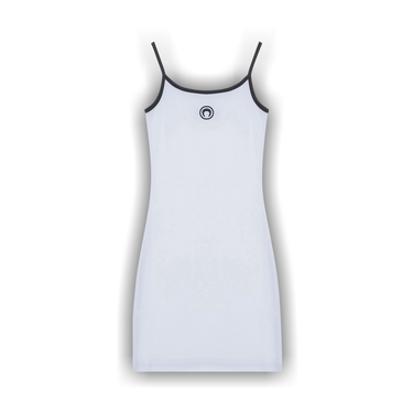 【MARINE SERRE】MOON LOGO JERSEY MINI DRESS_WHITE Moon Logo Jersey Mini Dress • Marine Serre