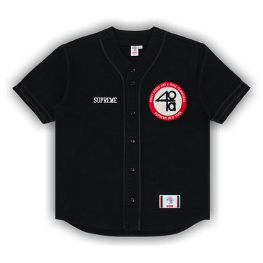 Buy Supreme x 40 Acres Twill Baseball Jersey 'Black