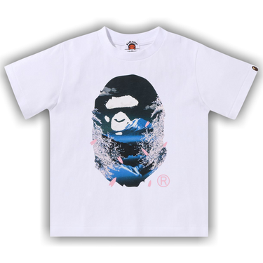 Buy BAPE Kids Sakura Photo Ape Head Tee 'White' - 1L20 310 004