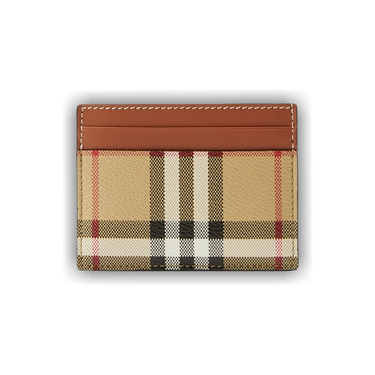 Buy Burberry Check Print Card Holder 'Archive Beige
