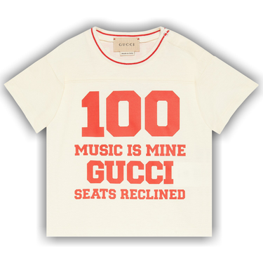 Buy Gucci Kids Short-Sleeve Graphic Print T-Shirt 'White/Red