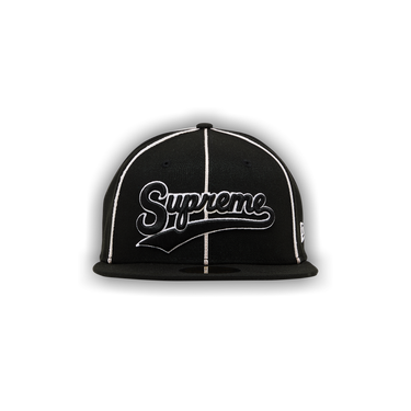 Buy Supreme Piping Script Logo New Era 'Black' - SS25H17