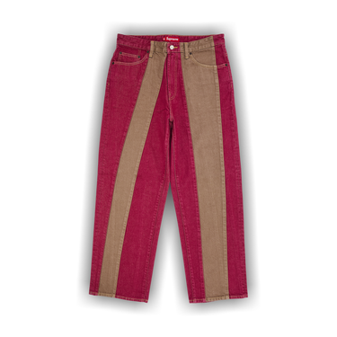 Buy Supreme Paneled Stripe Baggy Jean 'Red' - SS25P71 RED | GOAT
