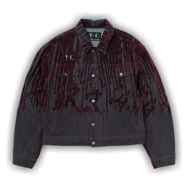 Buy Thug Club Blood Lazered Denim Jacket 'Red' - TC25JK1201