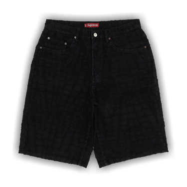 Buy Supreme Frayed Croc Baggy Denim Short 'Black' - SS25SH25