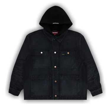 Buy Supreme Worn Hooded Chore Coat 'Black' - SS25J83 BLACK