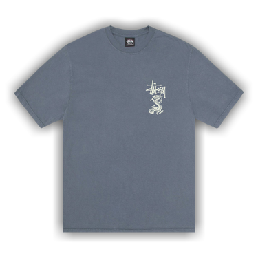 Buy Stussy Double Dragon Tee Pigment Dyed 'Navy' - 1905113 NAVY | GOAT