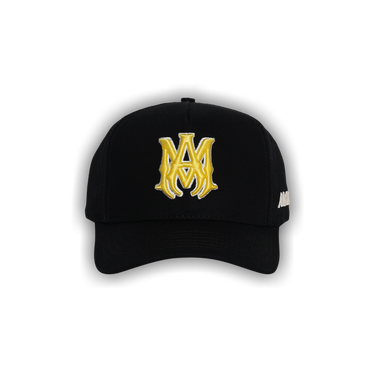 Buy Amiri MA Outline Canvas Hat 'Black/Yellow' - AMHACP1060 BKYW